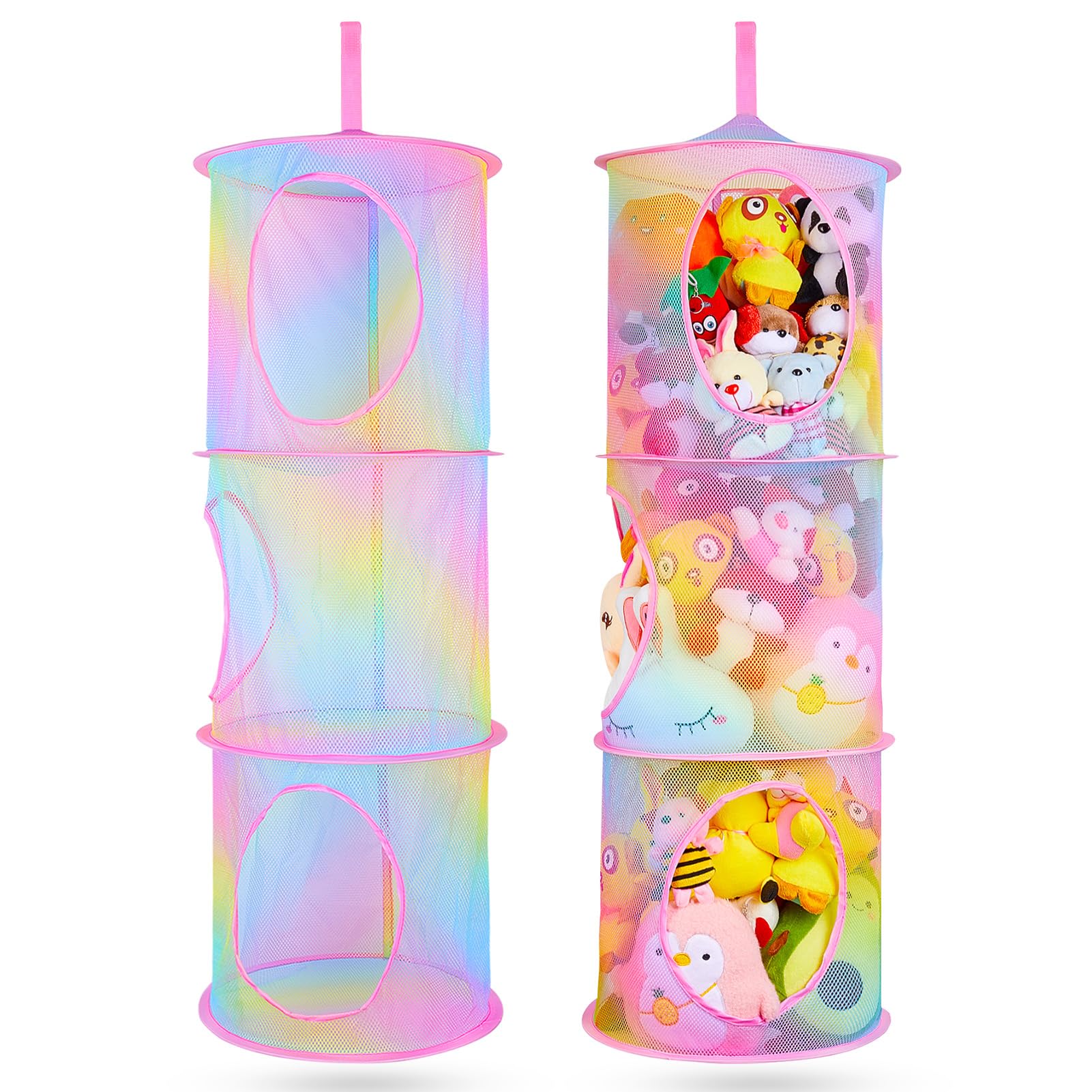 Basumee organizer hangs in closet for space-saving storage