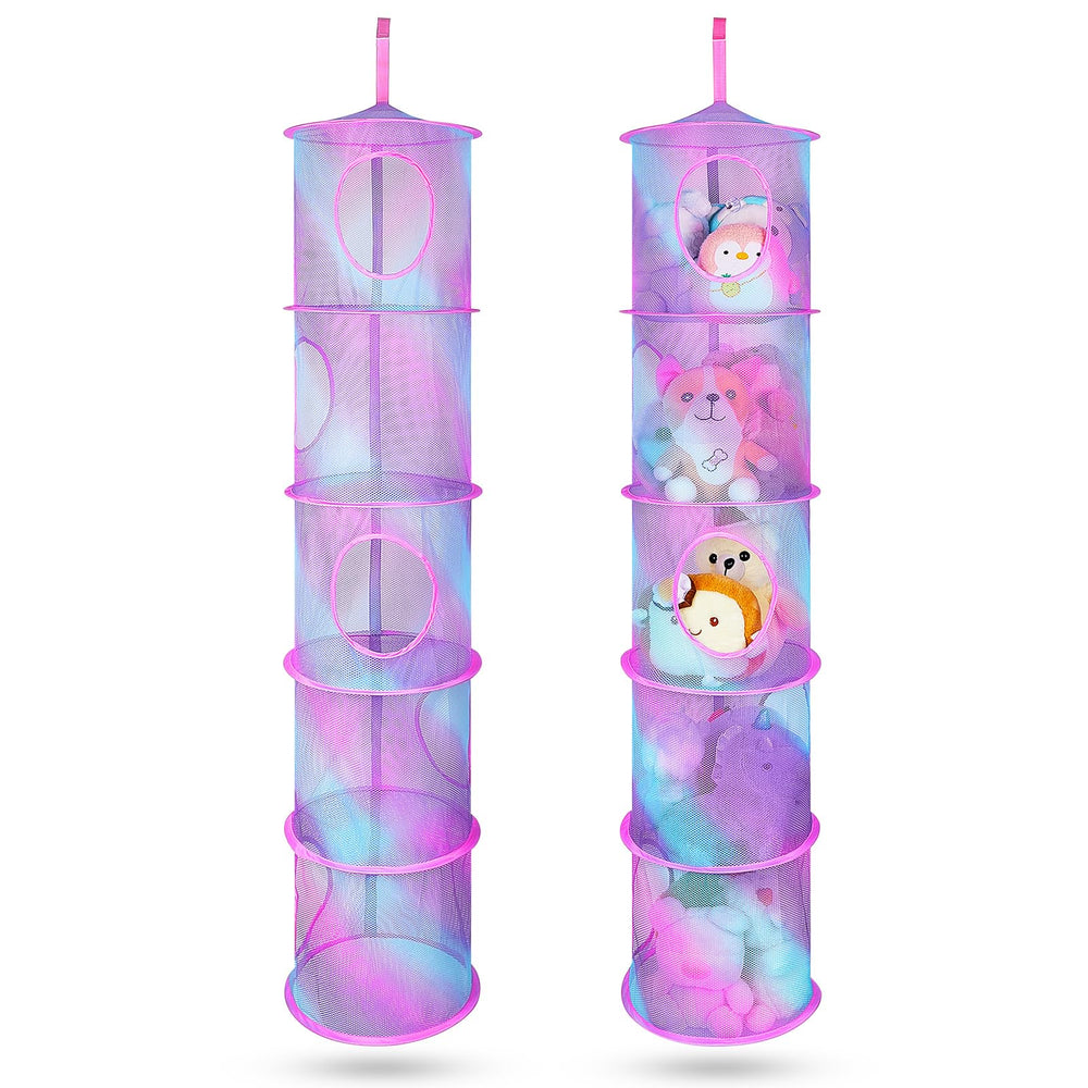 Basumee stuffed animals net hammock 2-pack ready for quick plush storage and tidy playroom