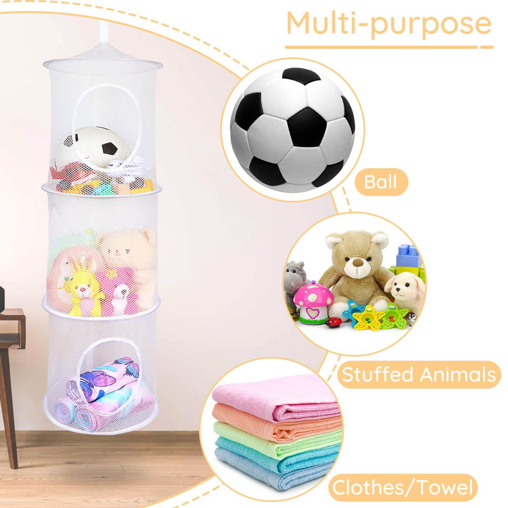 Basumee stuffed animals storage hammock duo-pack keeps toys organized