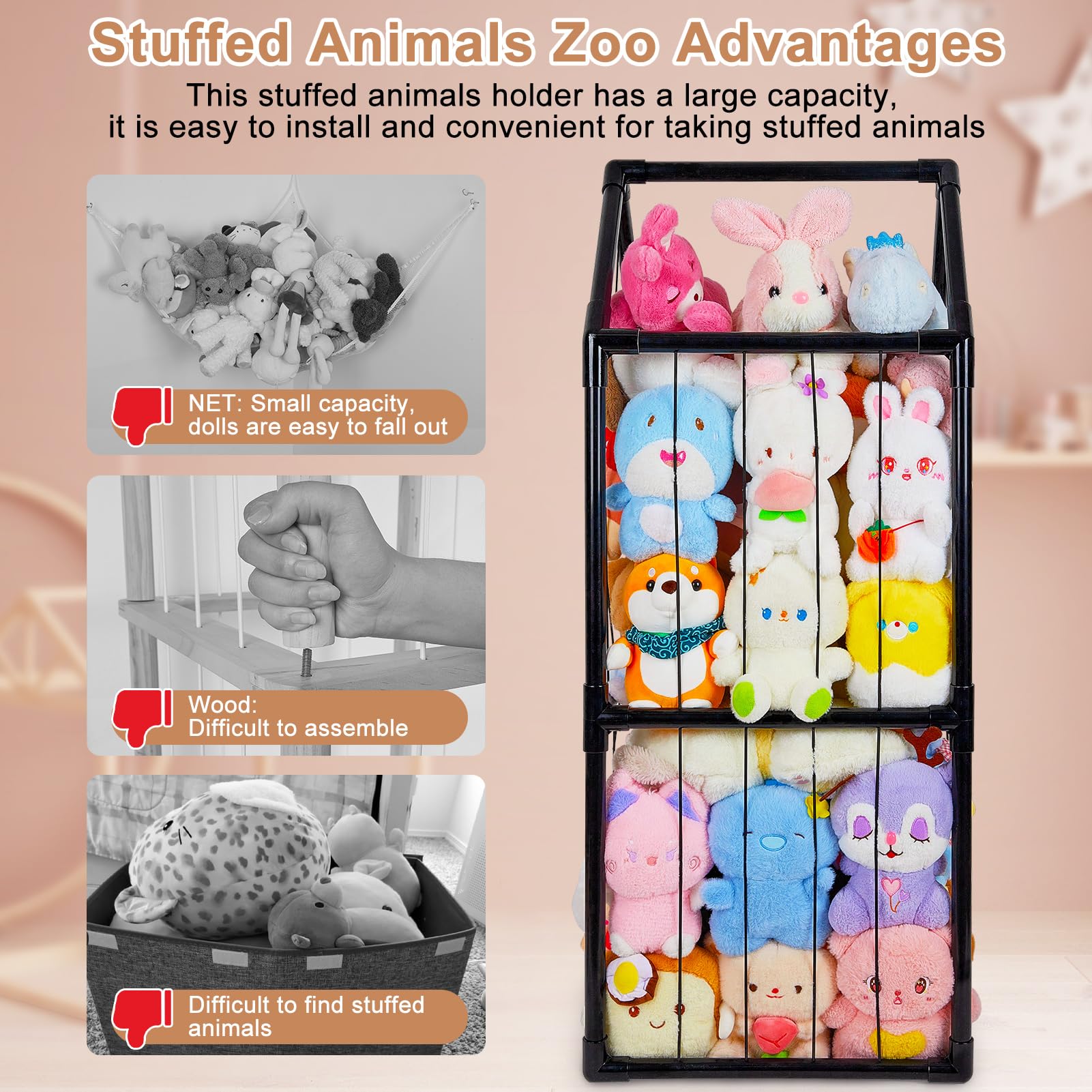 Basumee zoo room setup image demonstrates easy install and tidy nursery.