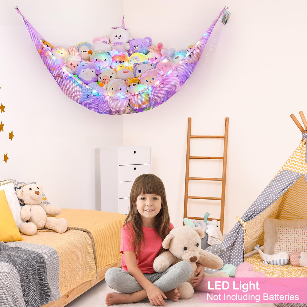 Basumee stuffed-animals-storage supports quick access to favorites during playtime