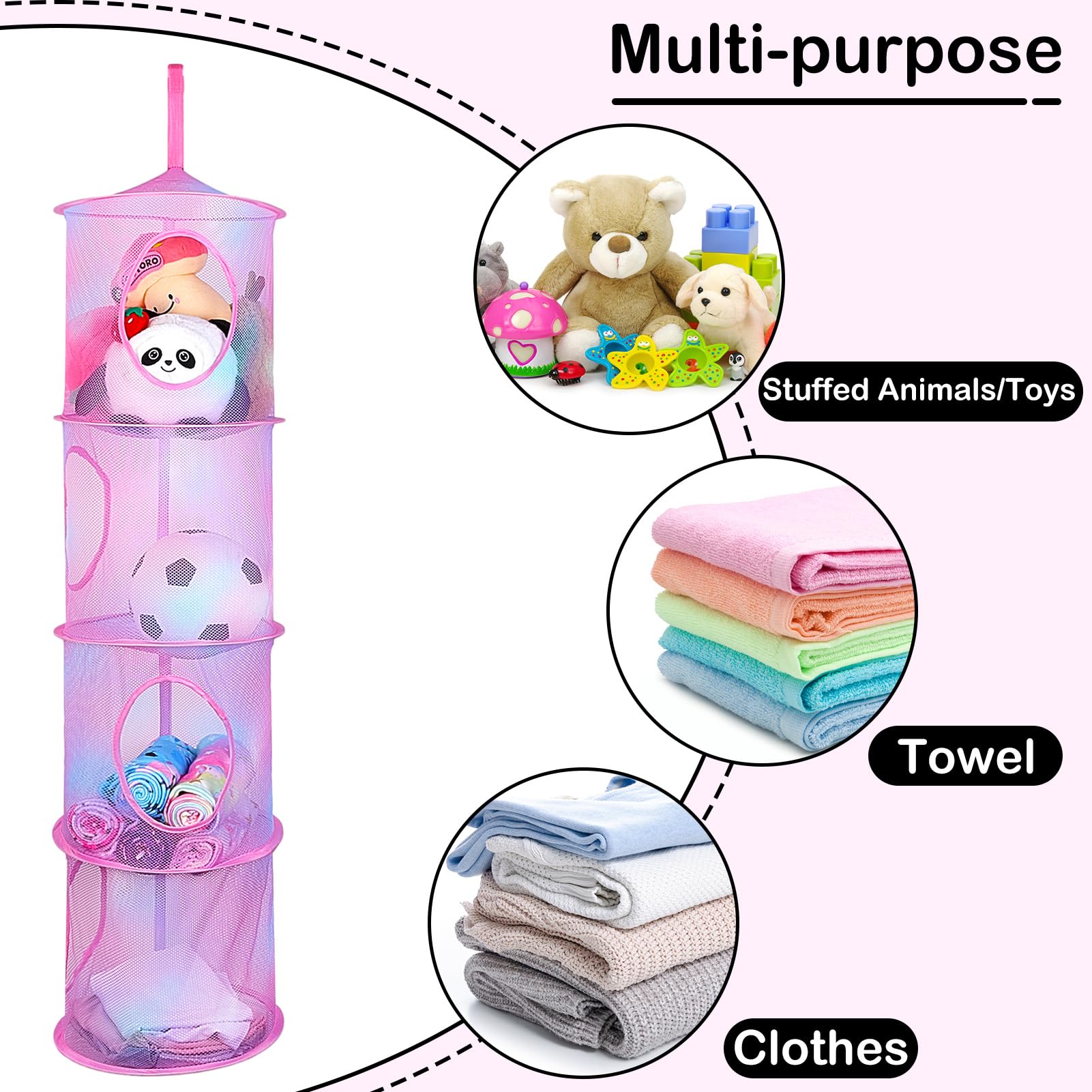 Basumee tear-resistant net material ensures durable hanging organizer for daily use.