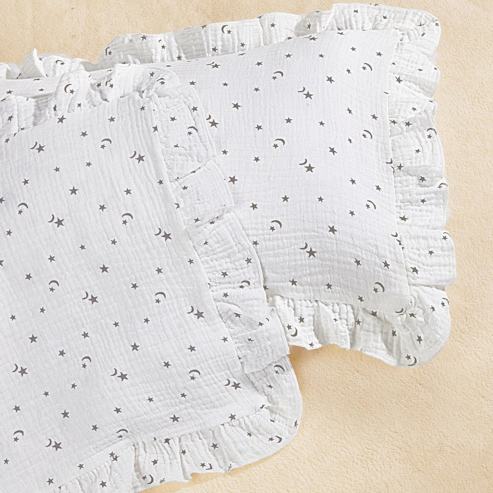 Basumee toddler pillowcase muslin texture shows breathable sleep comfort.