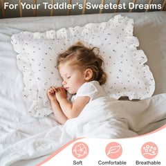 Basumee toddler pillowcase with ruffle edge adds cute style.