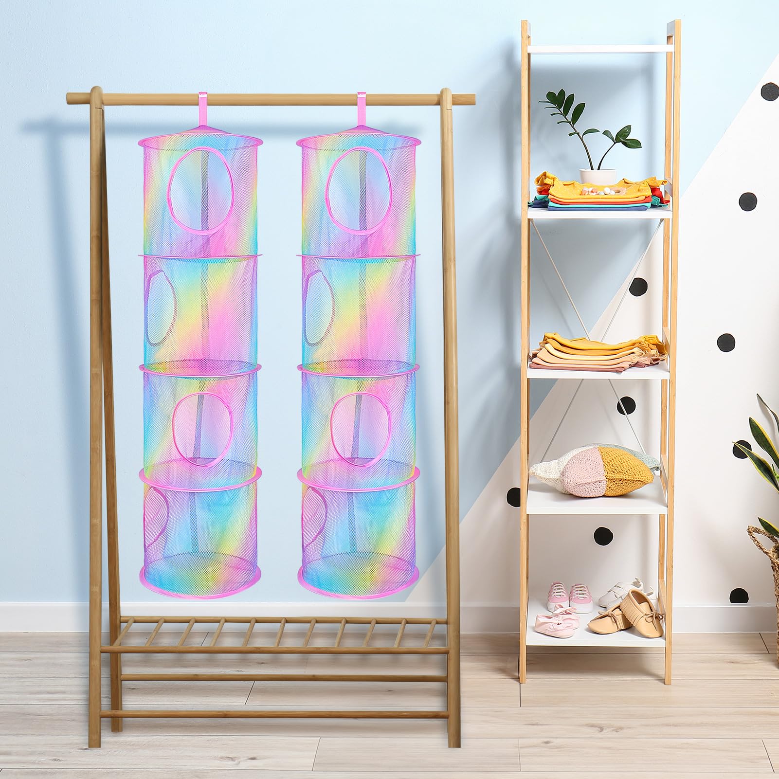 Basumee top-loop design enables quick hanging in closets or on hooks.