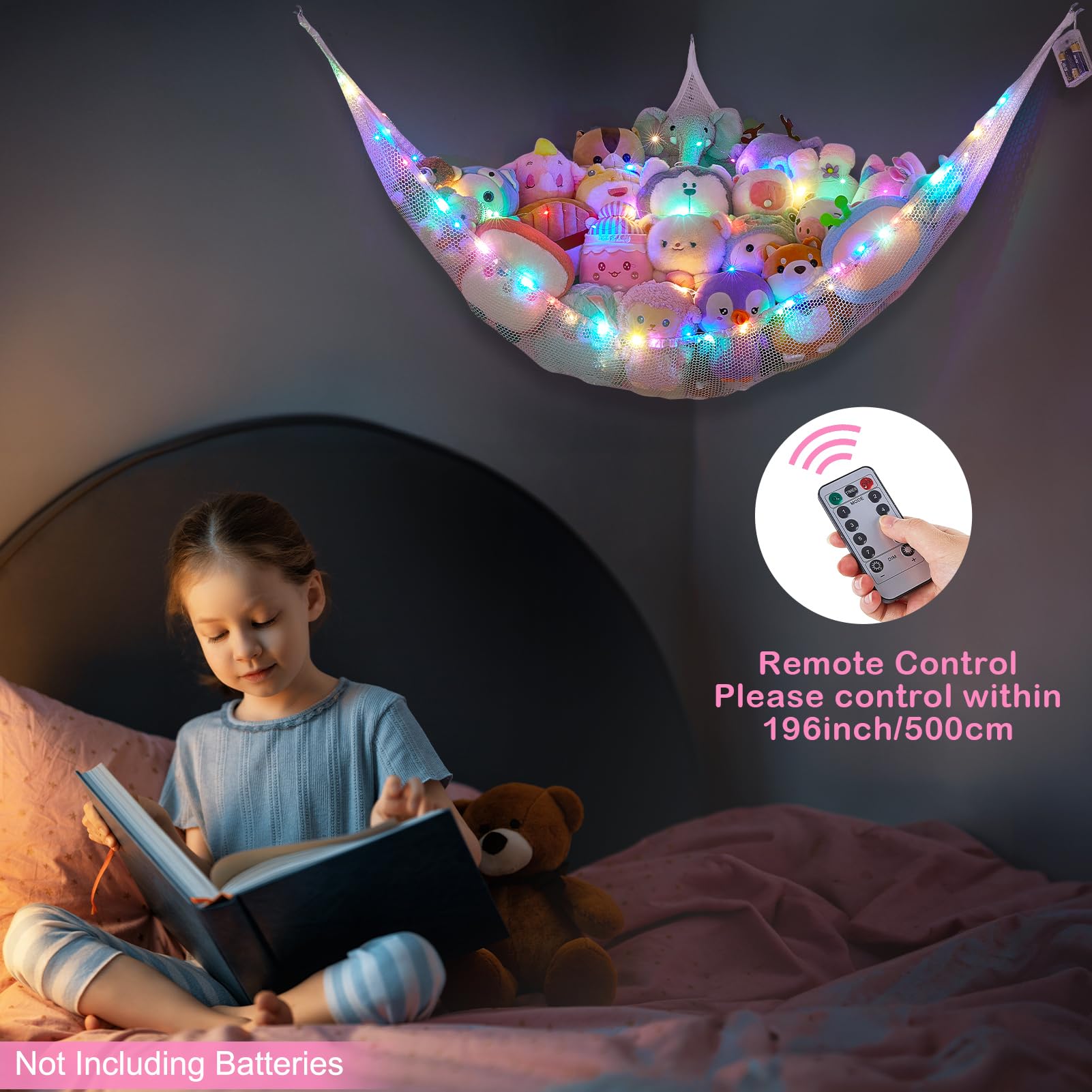 Basumee xlarge stuffed animals hammock covers more plush toys in nursery