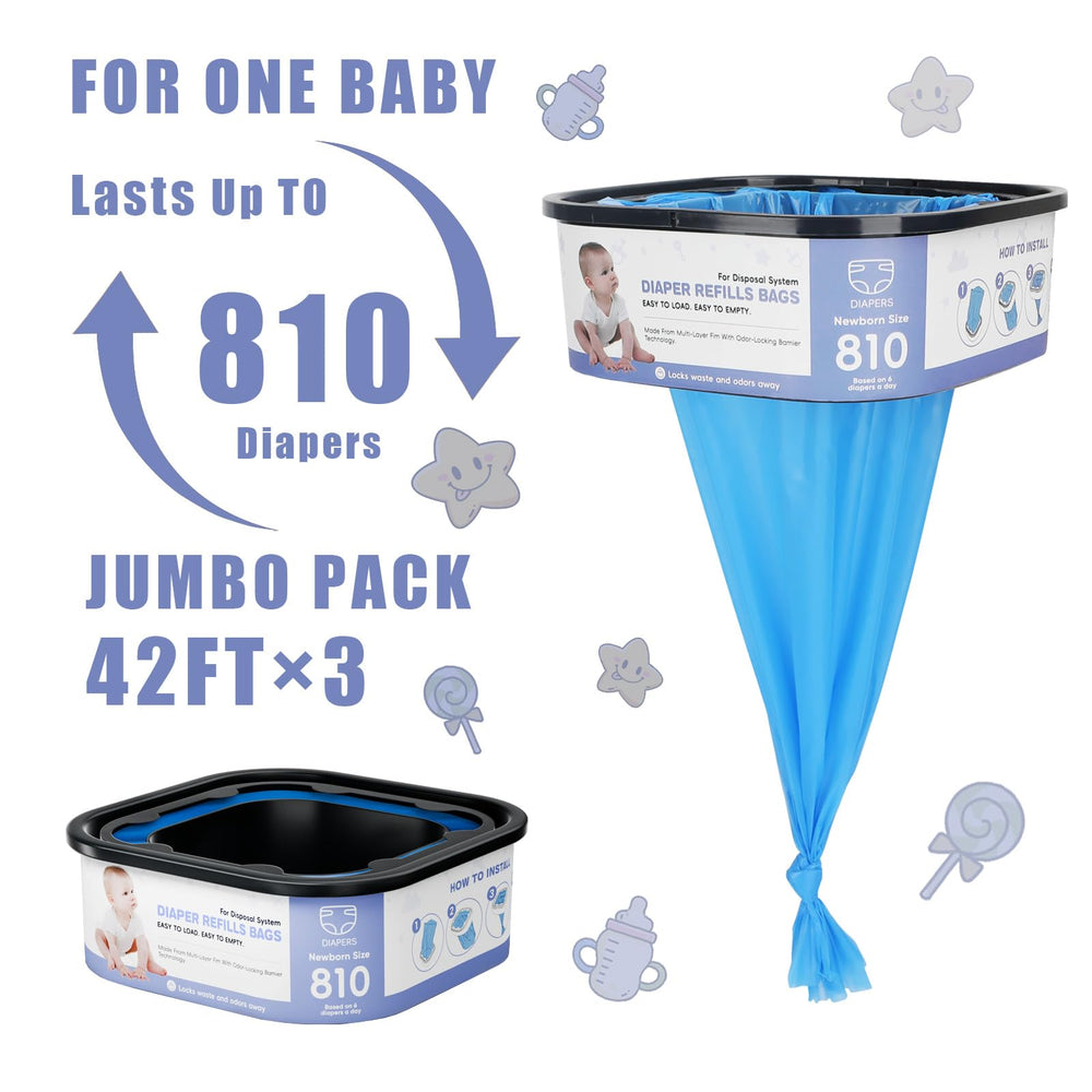 BATADAPTER refill demonstrates 810 newborn diaper capacity for busy days