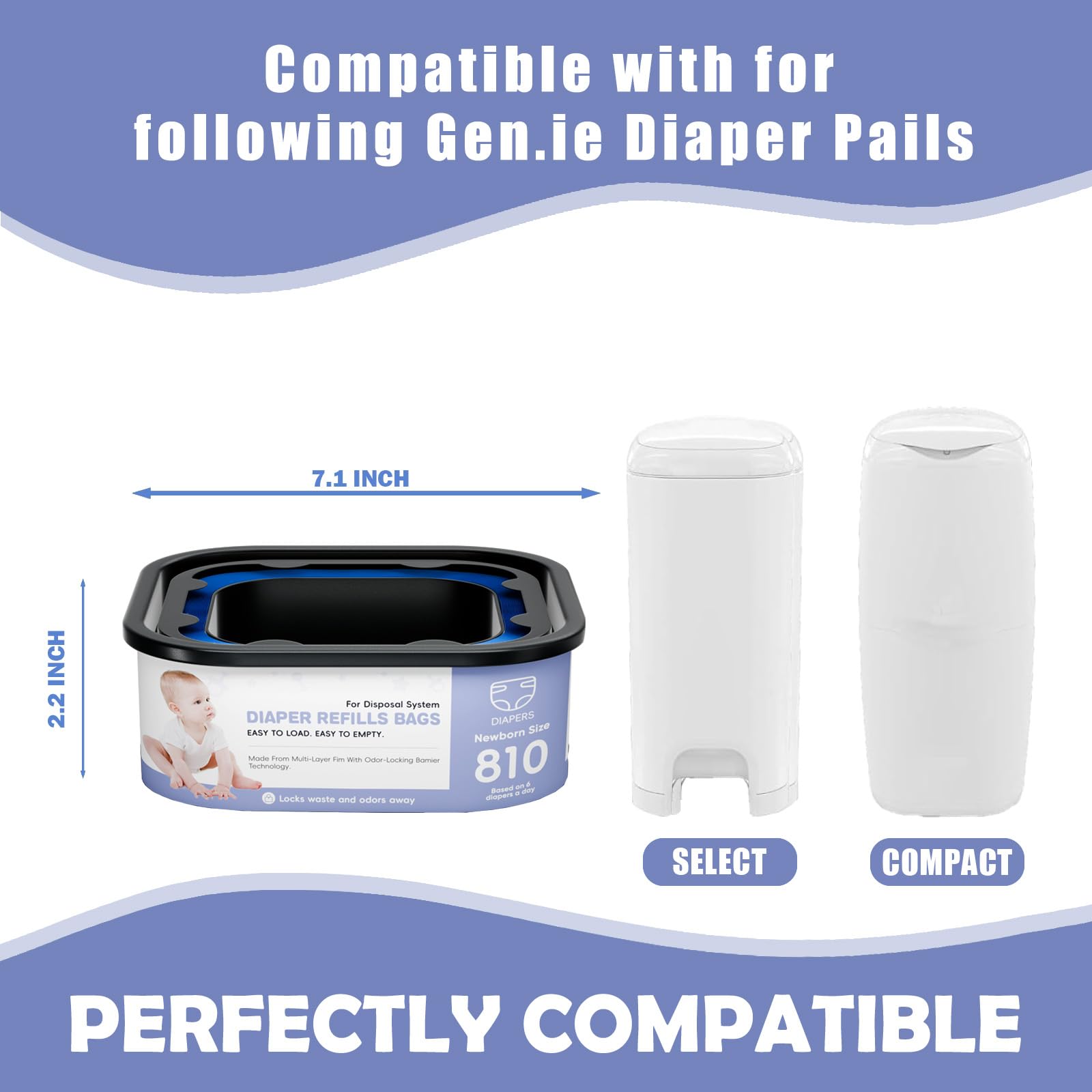 BATADAPTER diaper pail refill open bag demonstrates easy cut and tie use