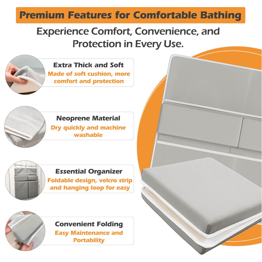 BATALEE bath kneeler with anti-slip suction cups keeps you stable during bath.
