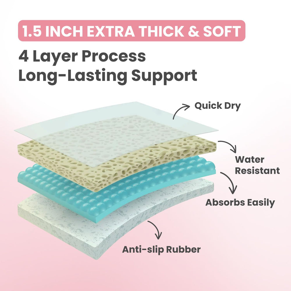 Batalee dense padding cushions knees and elbows during bath time