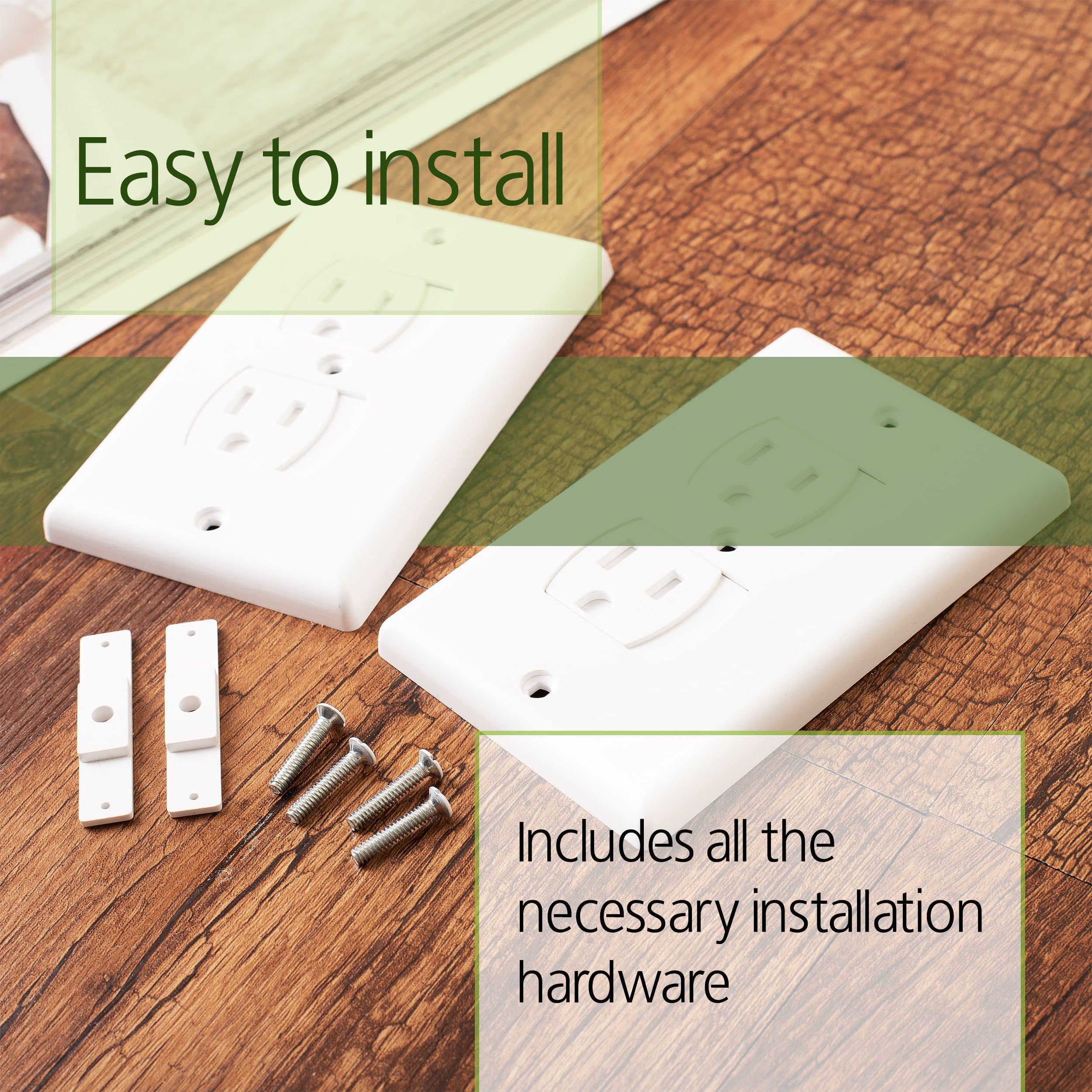 Bates Choice baby-proofing outlet cover highlights simple, secure child safety.