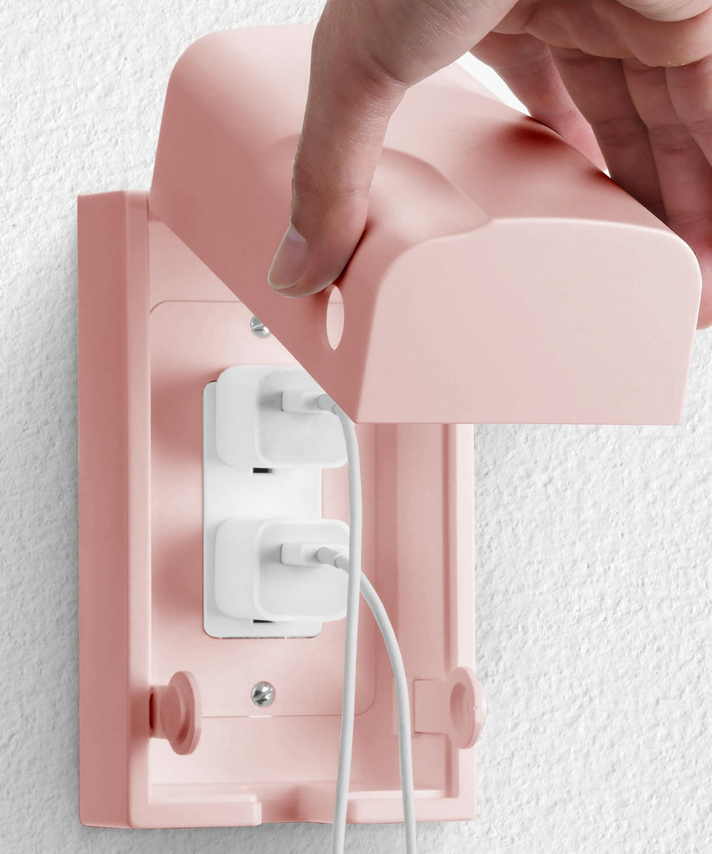 Bates Choice pink baby safety outlet box cover for nursery protection