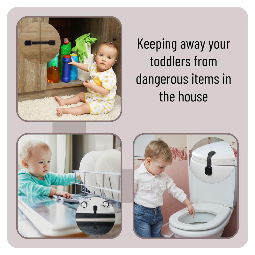 Bates Choice black 20-pack mounted on a cabinet for effective babyproofing.
