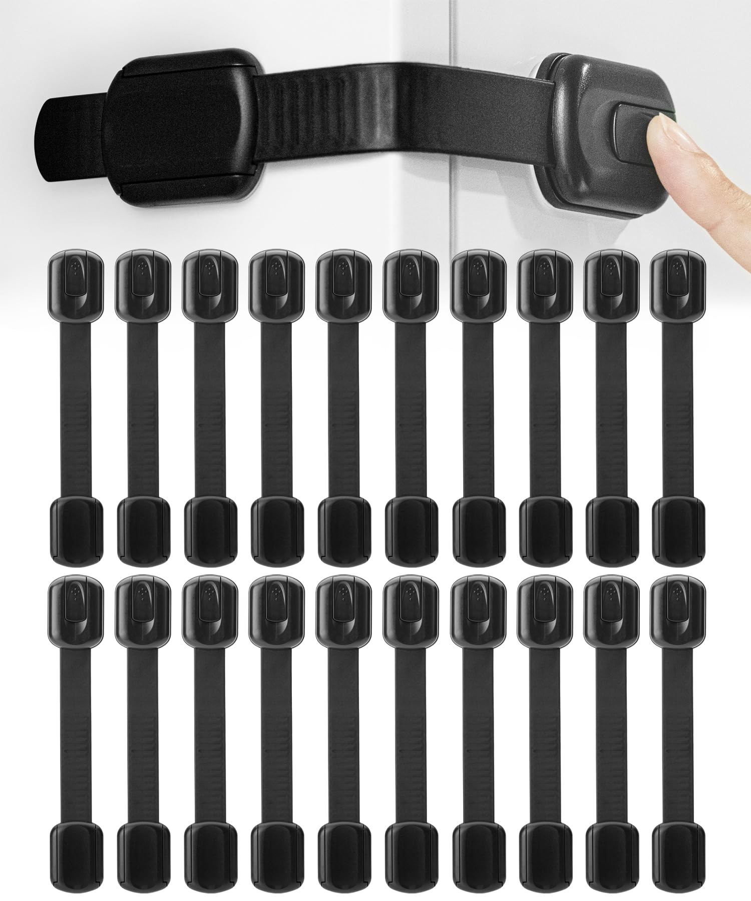 Bates Choice 20-pack box of strap locks for quick babyproof planning.