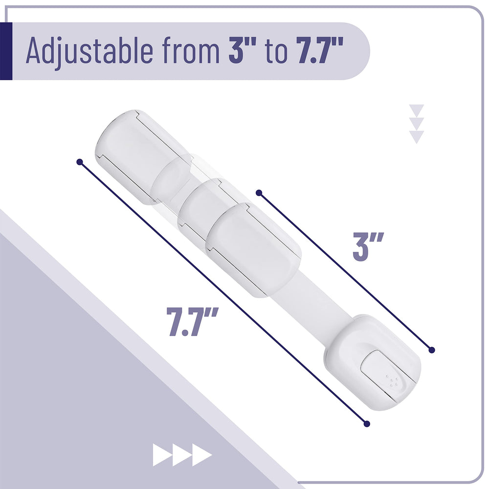 Bates Choice adjustable strap extended to fit larger drawers and appliances securely