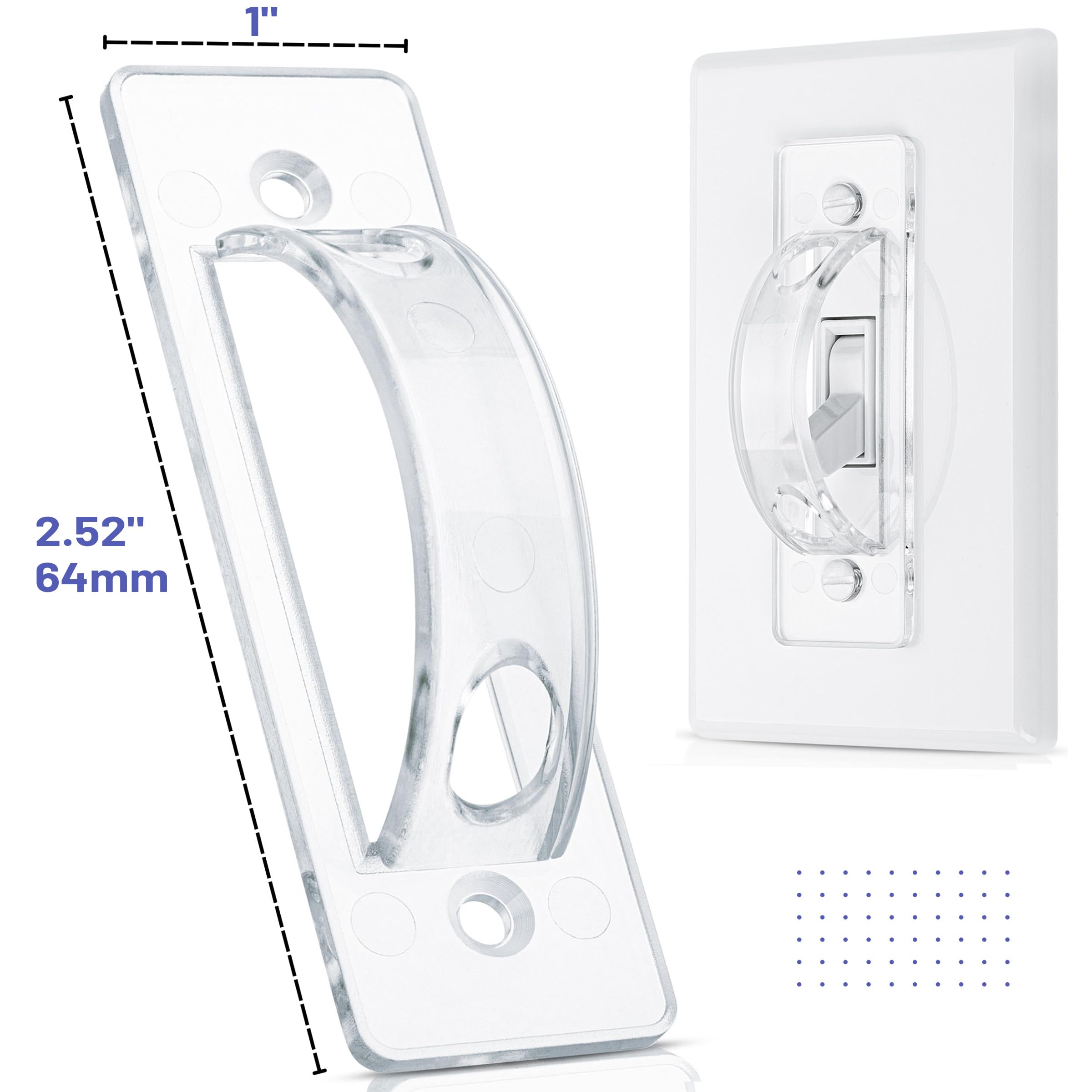 Bates Choice light switch guard closeup highlights durable clear material