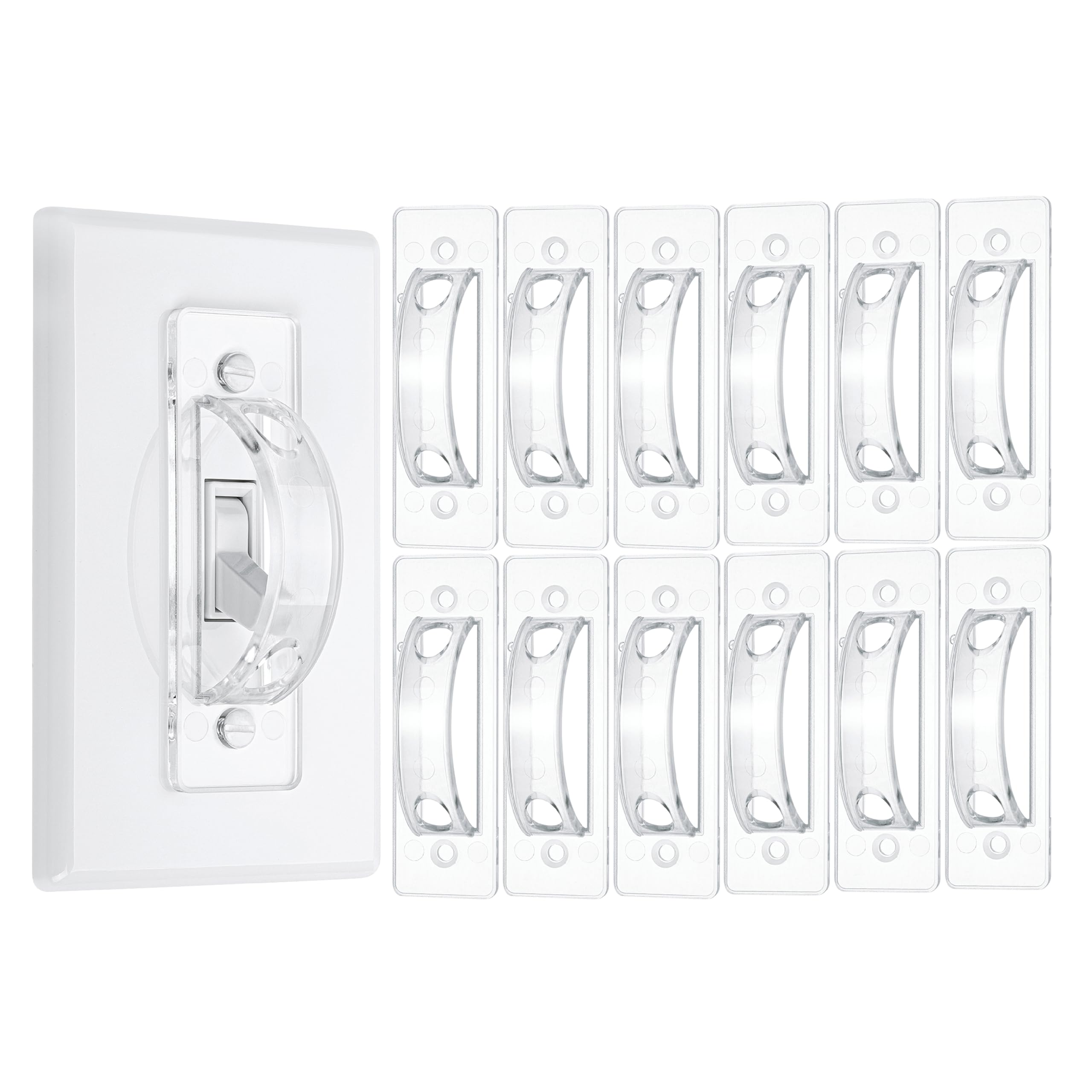 Bates Choice light switch guard cover 12-pack package keeps switches safe from accidental toggles