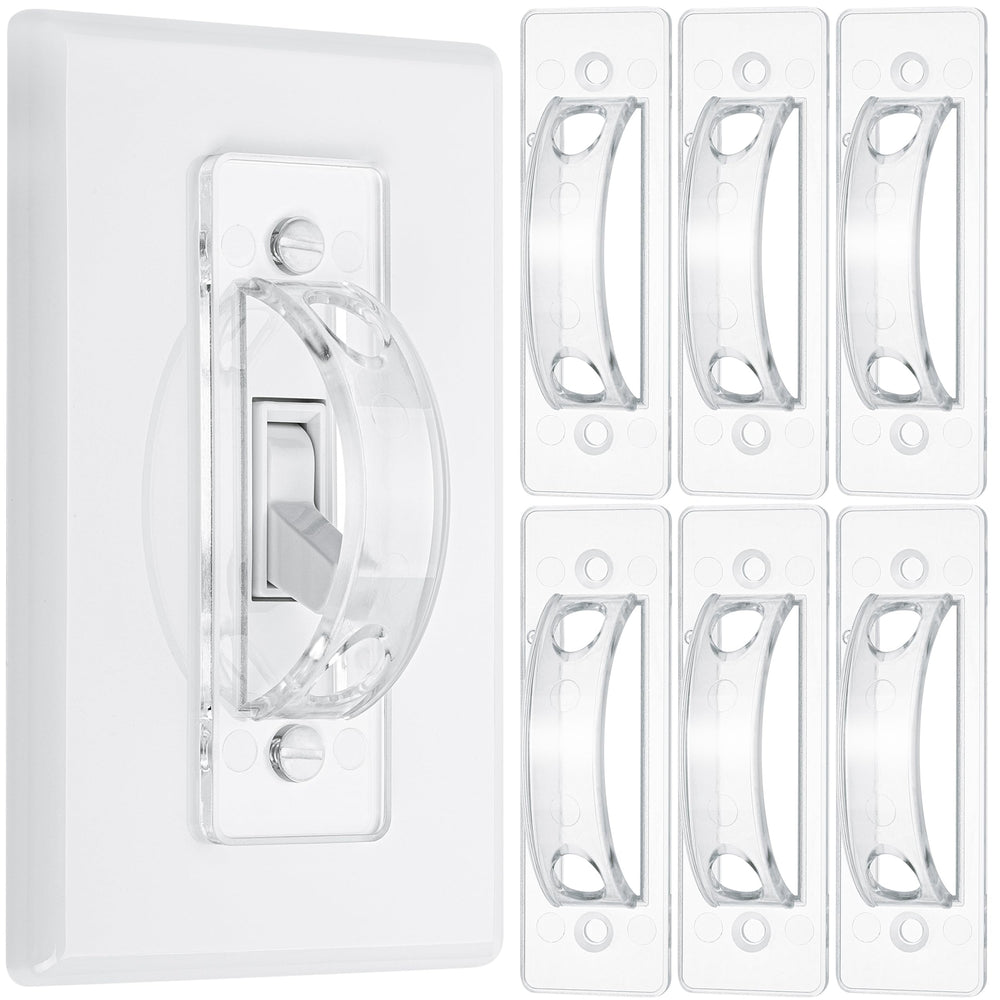 Bates Choice light switch guard pack six protects against accidental toggling with clear guards