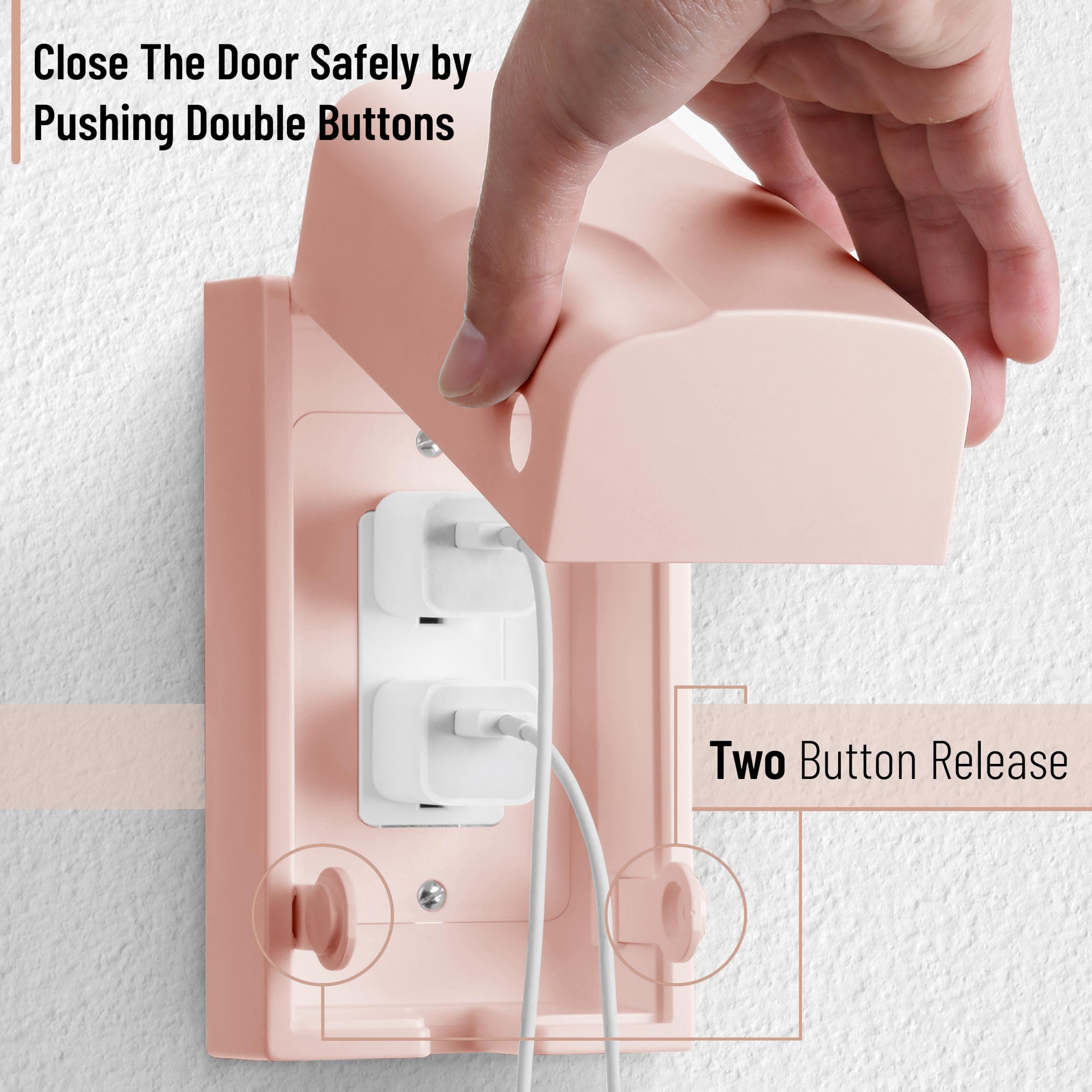 Bates Choice safety outlet box mounted on wall for childproofing
