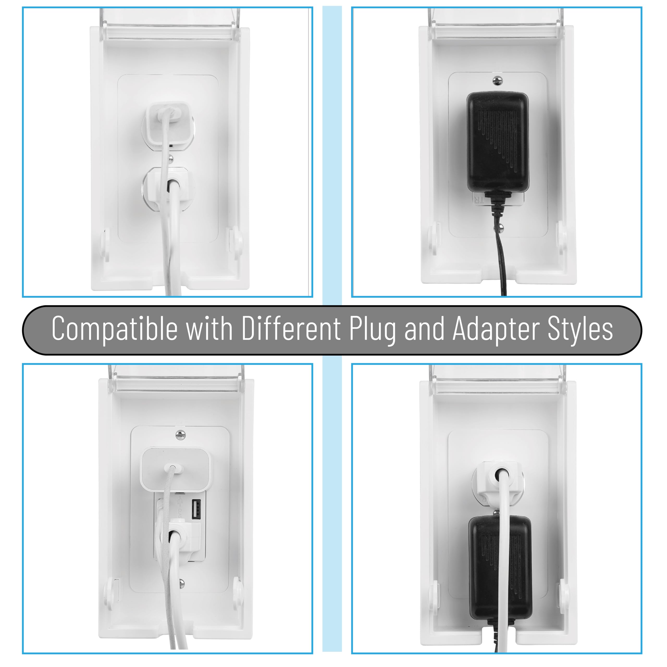 Bates Choice outlet cover box mounted on wall demonstrates practical childproofing for homes
