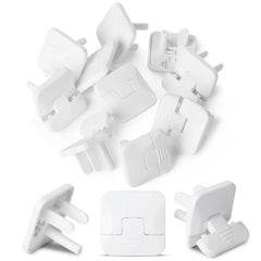Bates Choice 10-pack white outlet covers with hidden pull handles for safe outlets.