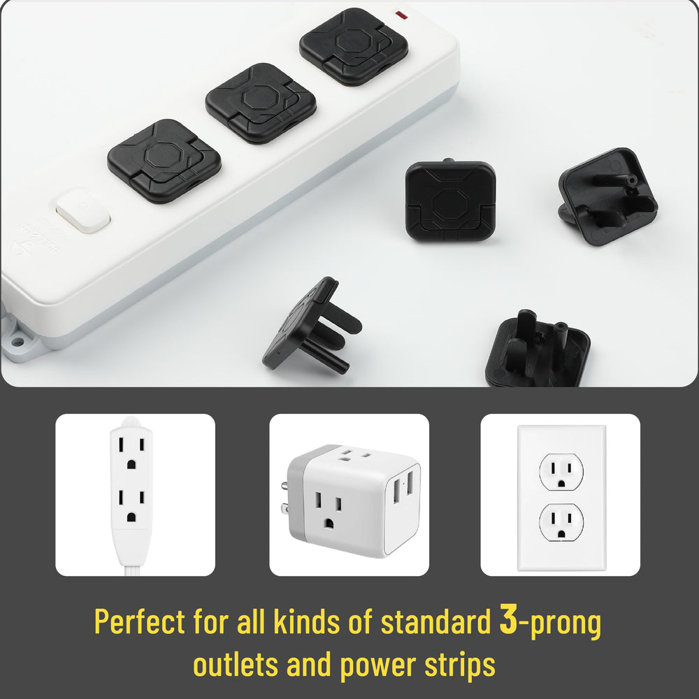 Bates Choice outlet covers black finish blends with decor.