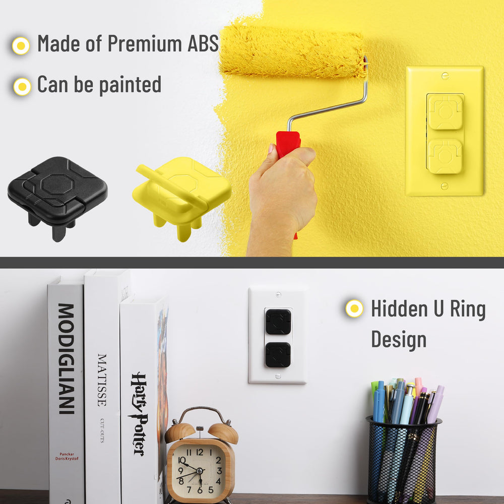 Bates Choice outlet covers in nursery illustrate practical baby-proofing use.