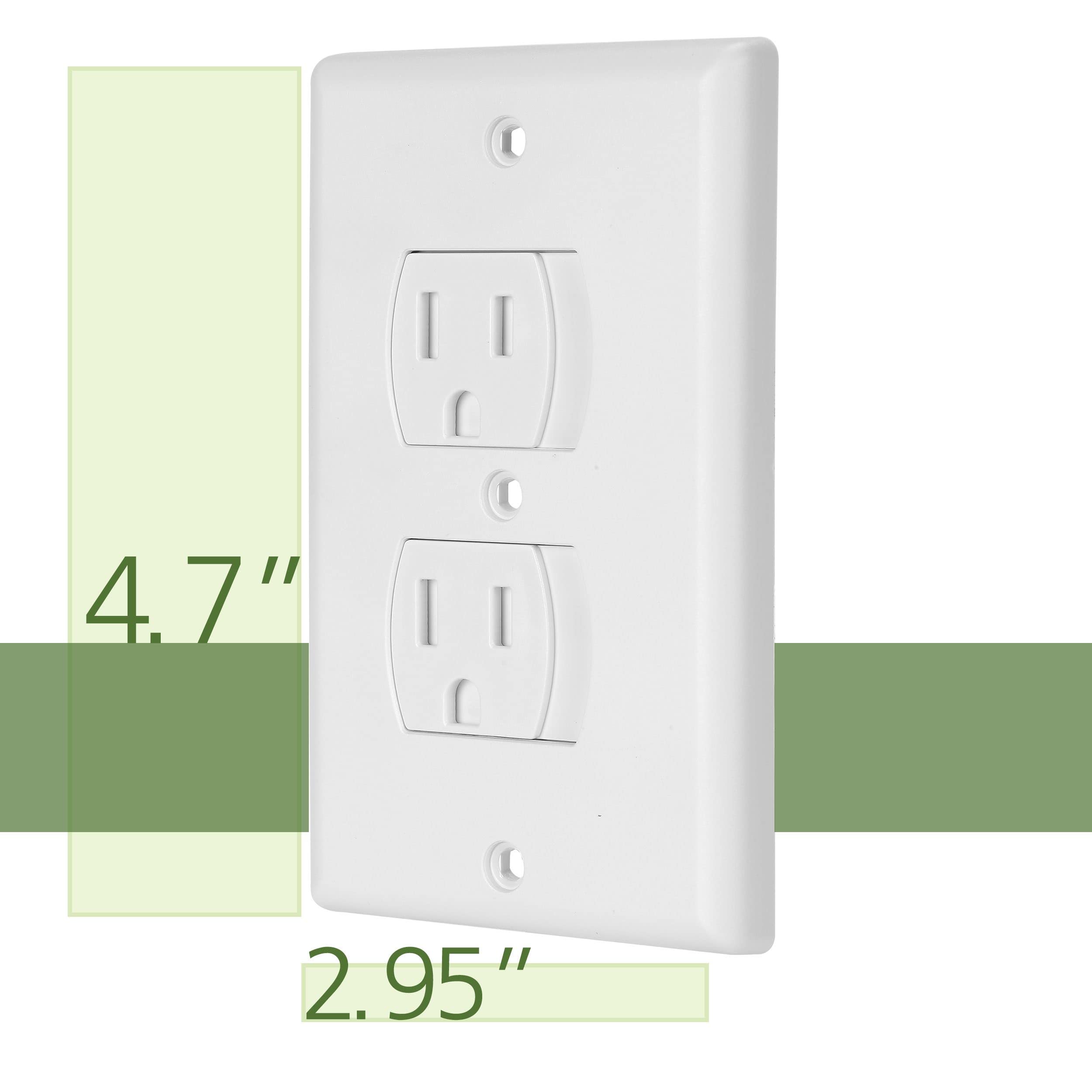 Bates Choice self-closing outlet cover unplugged close prevents exposed cords.