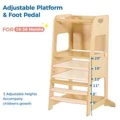 Bateso Kitchen Tower adjustable height supports growing kids with comfortable reach
