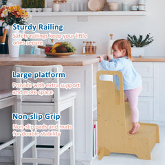 Bateso step stool features non slip mats for secure grip on floors.
