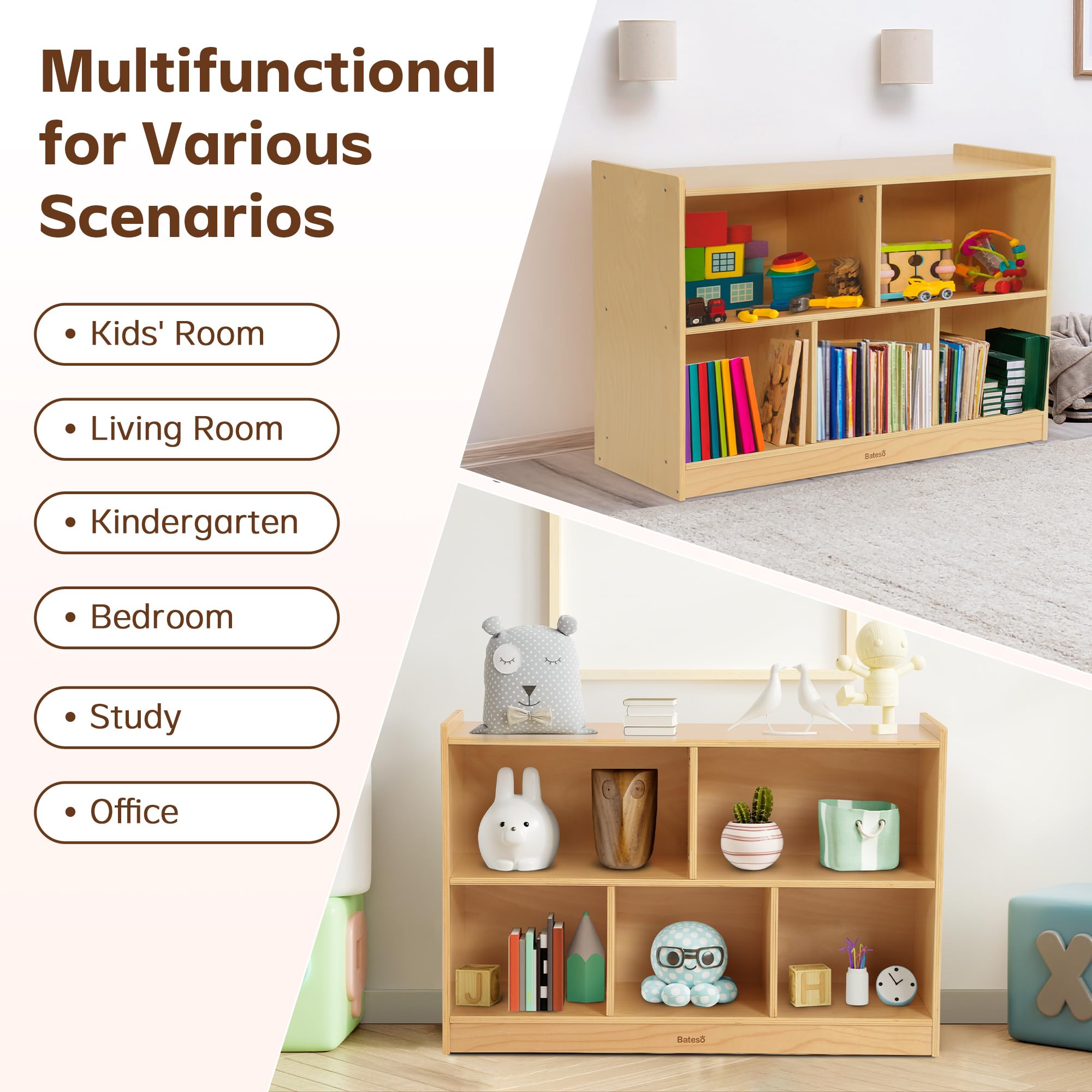 Bateso waterproof surface cleans easily for busy families.