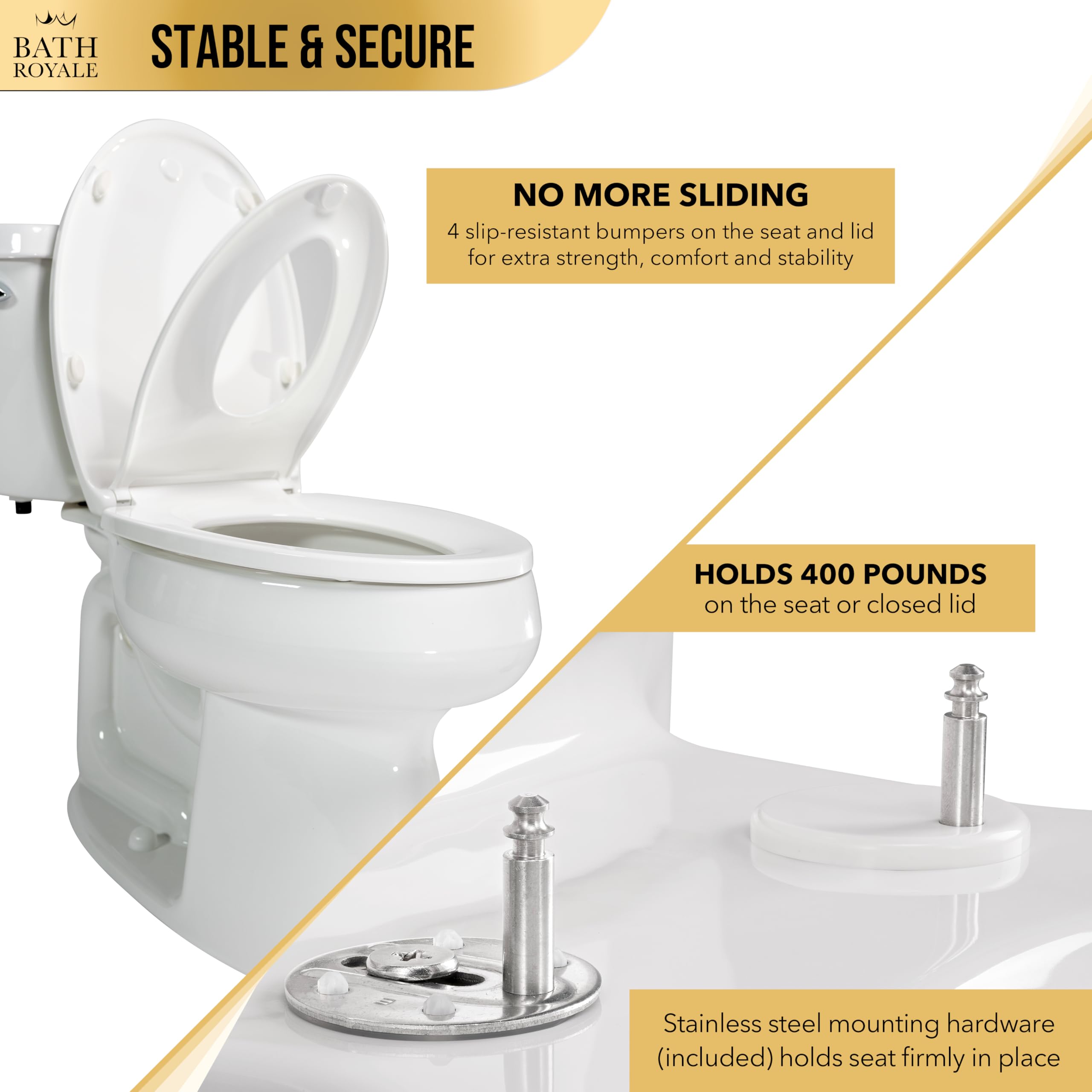 Bath Royale stain-resistant material resists chips and fading