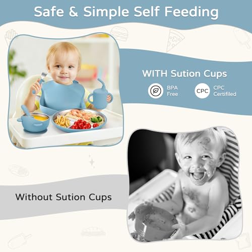 Bathchef Mickey-design bowl closeup guiding spoon for self-feeding