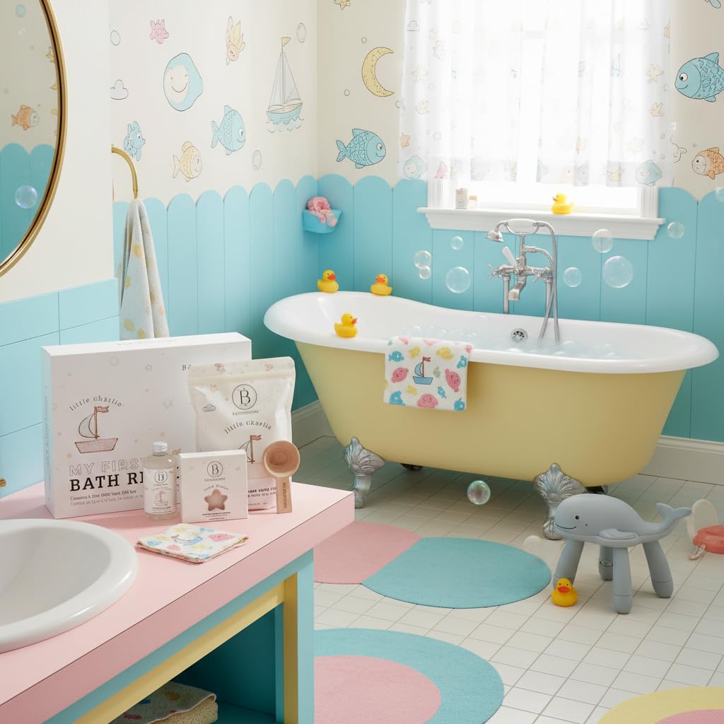 Bathorium Little Charlie bath scoop makes portioning easy.
