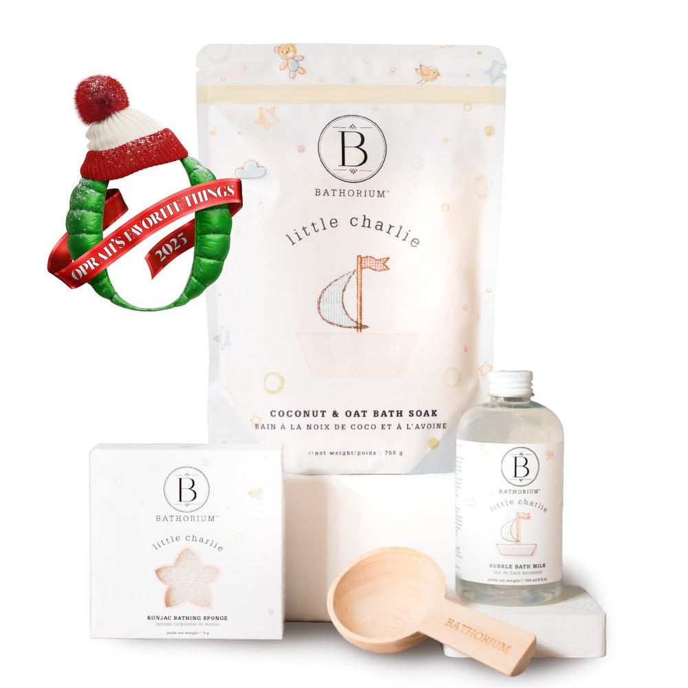 Bathorium Little Charlie Bath Soak close-up of colloidal oat ingredients for gentle hydration