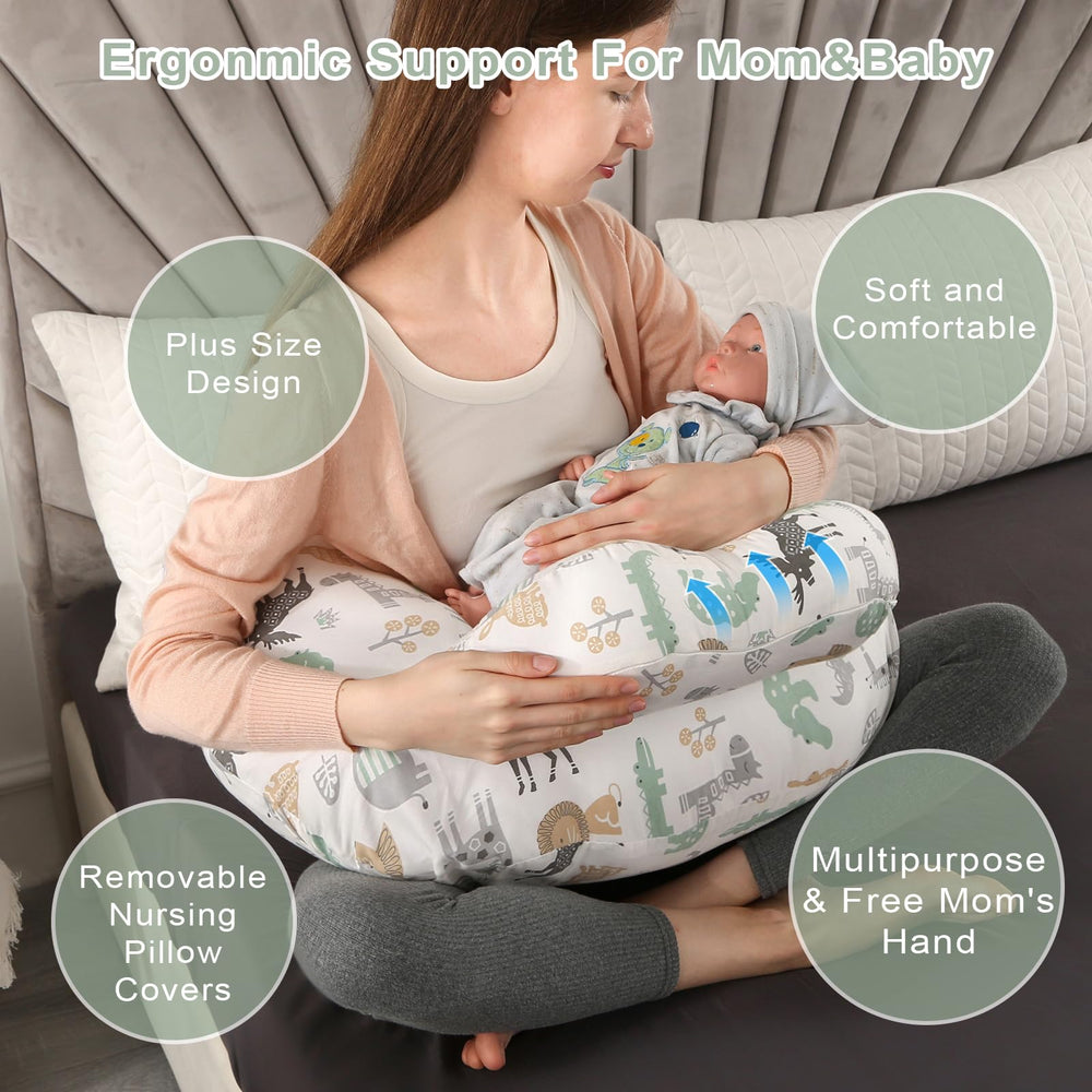 BATTOP nursing pillow shows 45cm strap fitting a wide range of body sizes.
