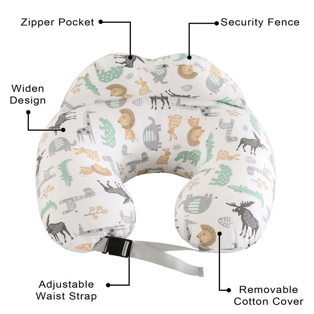 BATTOP nursing pillow positioned for back support while reading or relaxing.