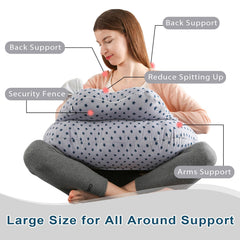 BATTOP nursing pillow waist-strap keeps the pillow steady during long feeds.