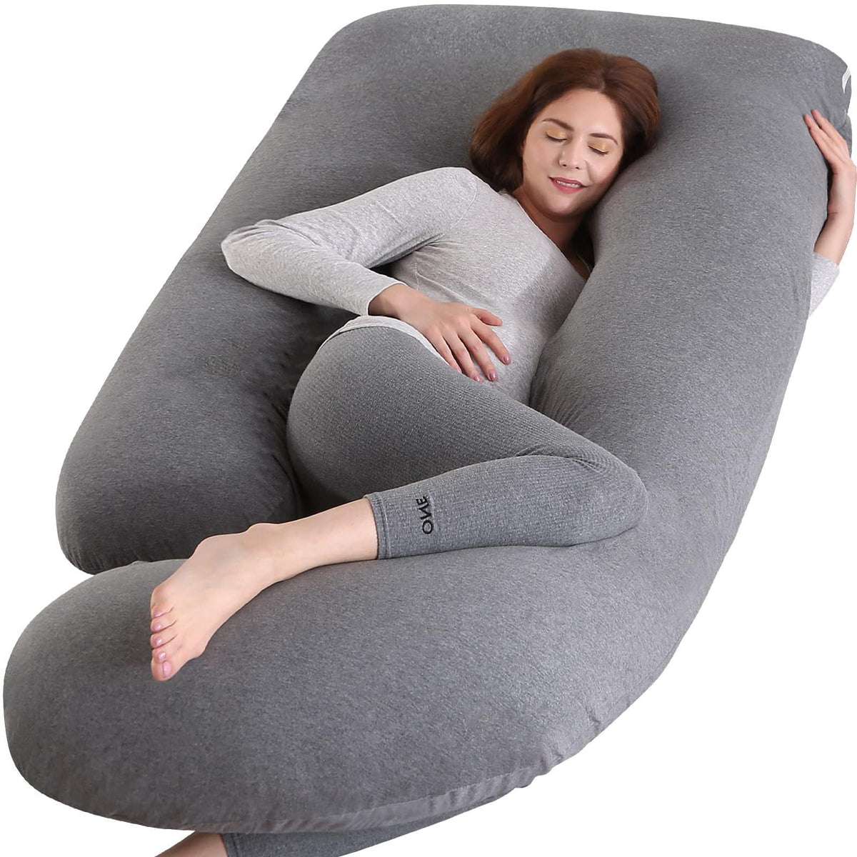 BATTOP pregnancy pillow 57inch provides ergonomic full-body support for a restful night