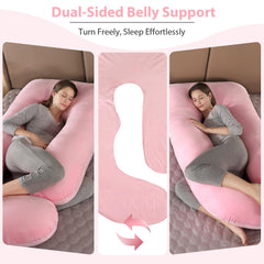 BATTOP pregnancy pillow back support image showcases pressure relief during rest.