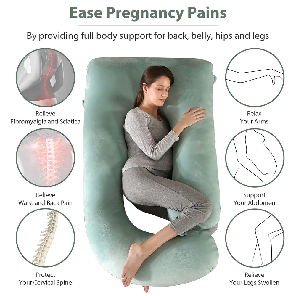 BATTOP belly-support maternity pillow cradles the belly for gentle support.
