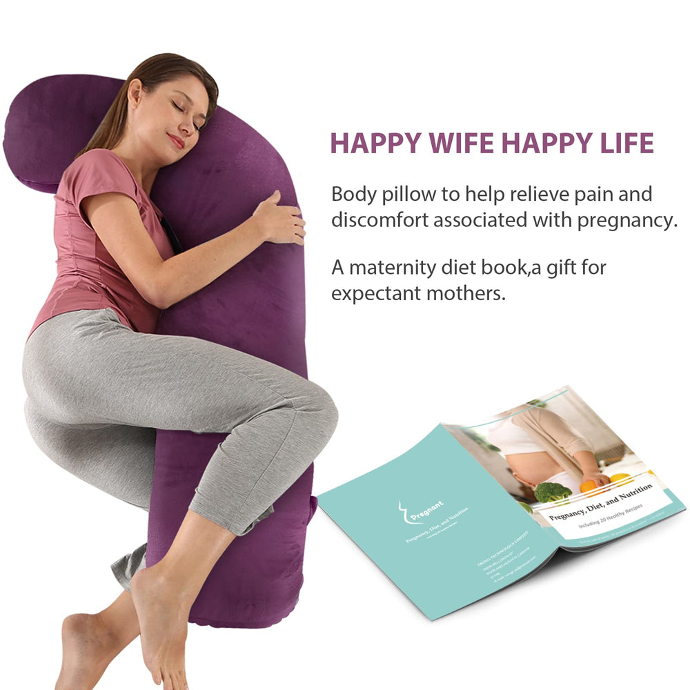 BATTOP maternity pillow side view provides cradle for back and hips.