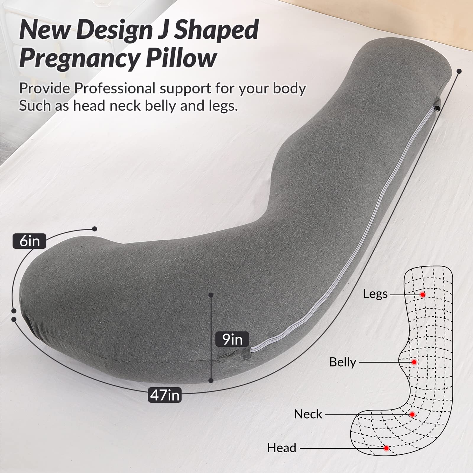 BATTOP pregnancy pillow hips knees support position for rest and relief
