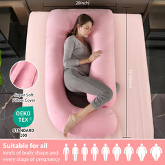 BATTOP pregnancy pillow side sleep setup demonstrates ergonomic alignment for hips and spine.