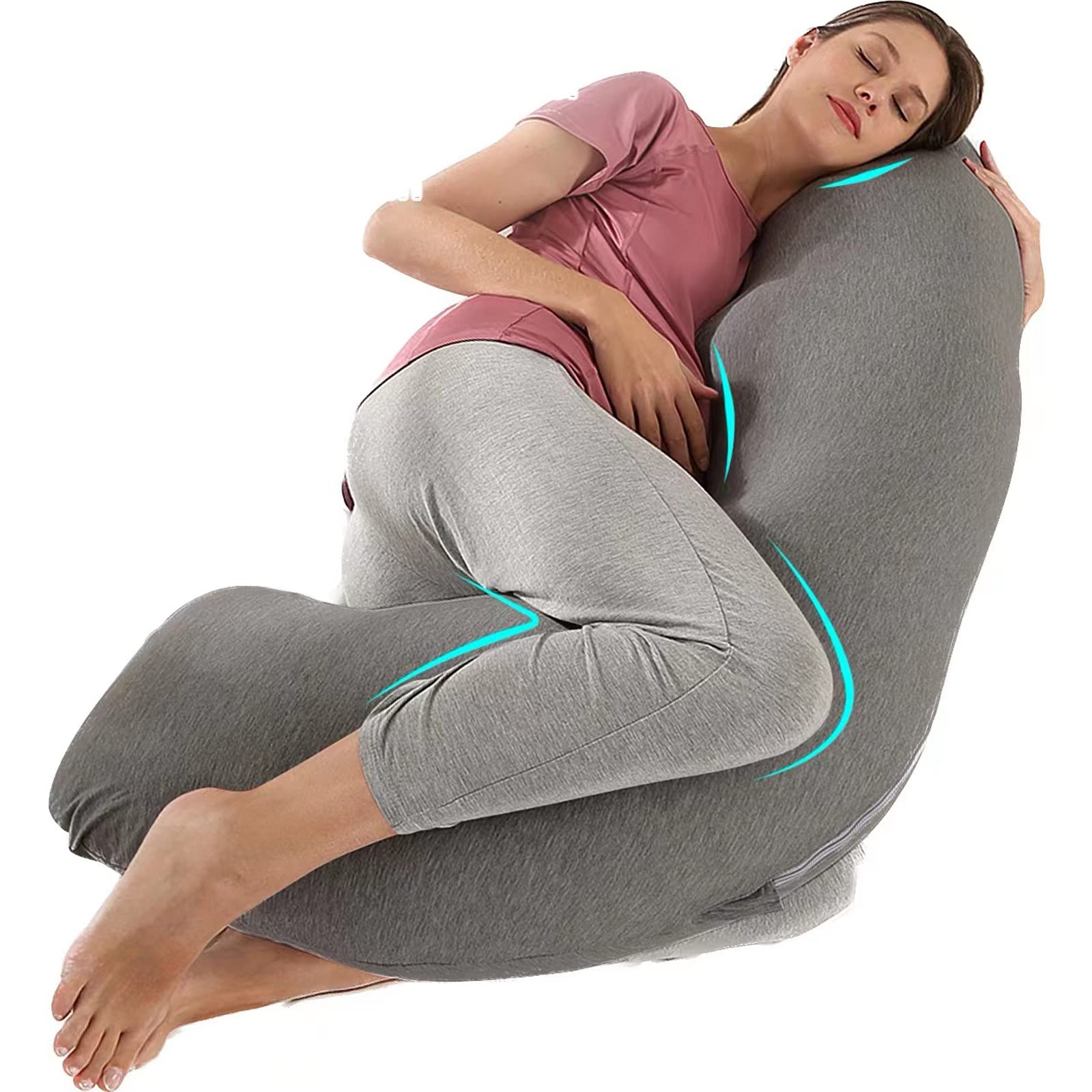 BATTOP pregnancy pillow velvet cover close-up for breathable cooling comfort