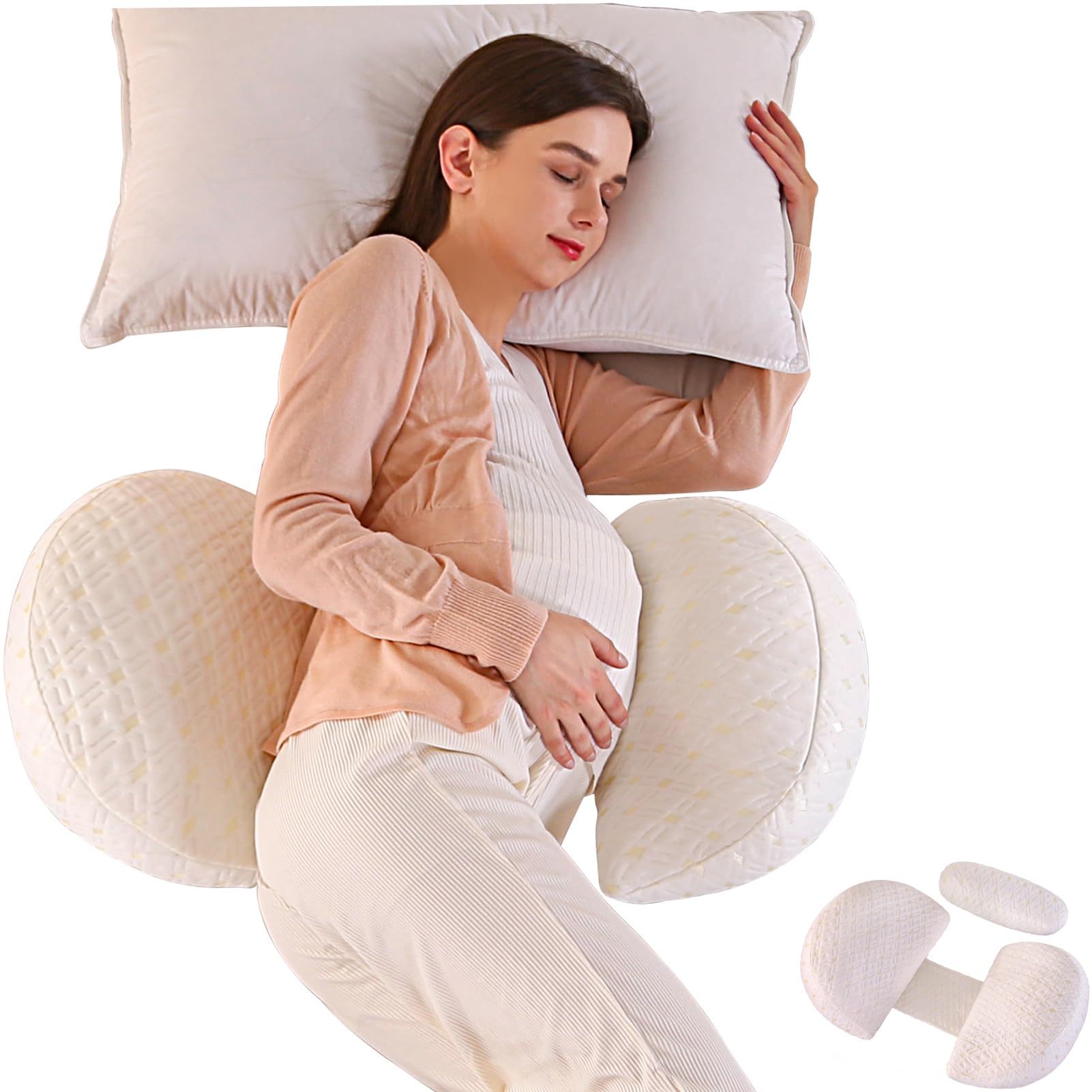 BATTOP pregnancy wedge pillow belly support for comfortable nights.