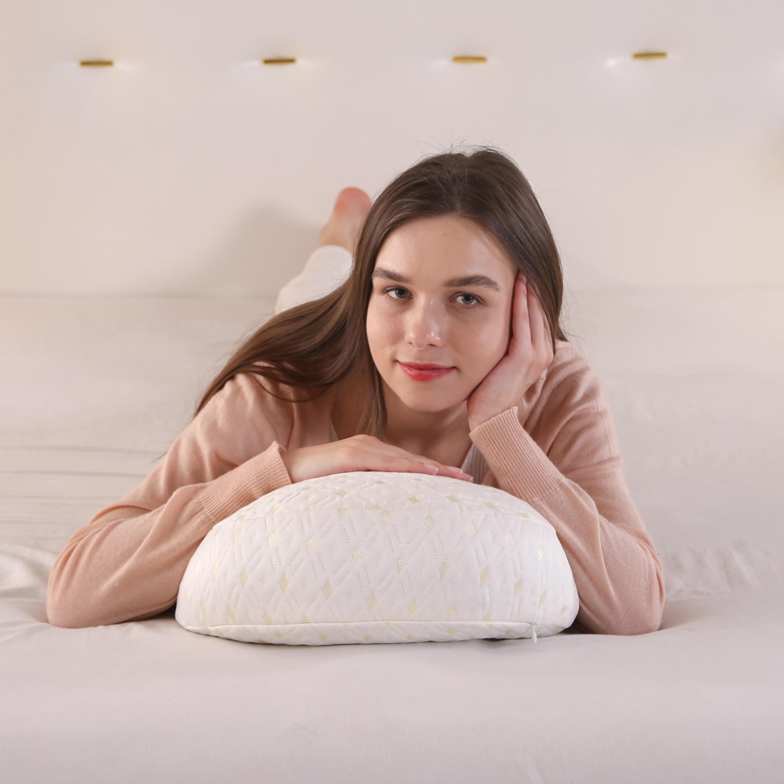 BATTOP wedge pillow on couch for sleeping or lounging.