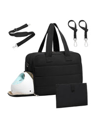 BAVERGE diaper bag breast pump compartment shows organized storage for on-the-go pumping