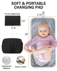 BAVERGE diaper bag laptop compartment fits up to 17.3-inch devices