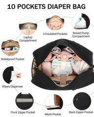 BAVERGE bag with multi-pocket organization keeps bottles shields and wipes tidy